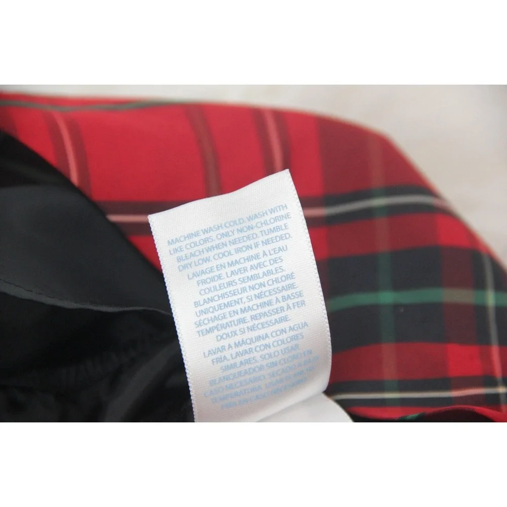 Ralph Lauren Baby Girls Tafetta Skirt Size 12 Months Holiday Red Plaid Lined #13